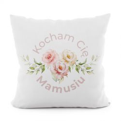 KOCHAM CIĘ MAMUSIU Poszewka dekoracyjna VELVET, 40x40cm, kolor 001 różowy P00078/POP/001/040040/1