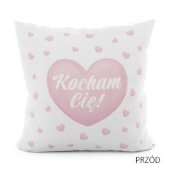KOCHAM CIĘ Poszewka dekoracyjna VELVET, 40x40cm, kolor 002 różowy PWA004/POP/002/040040/1